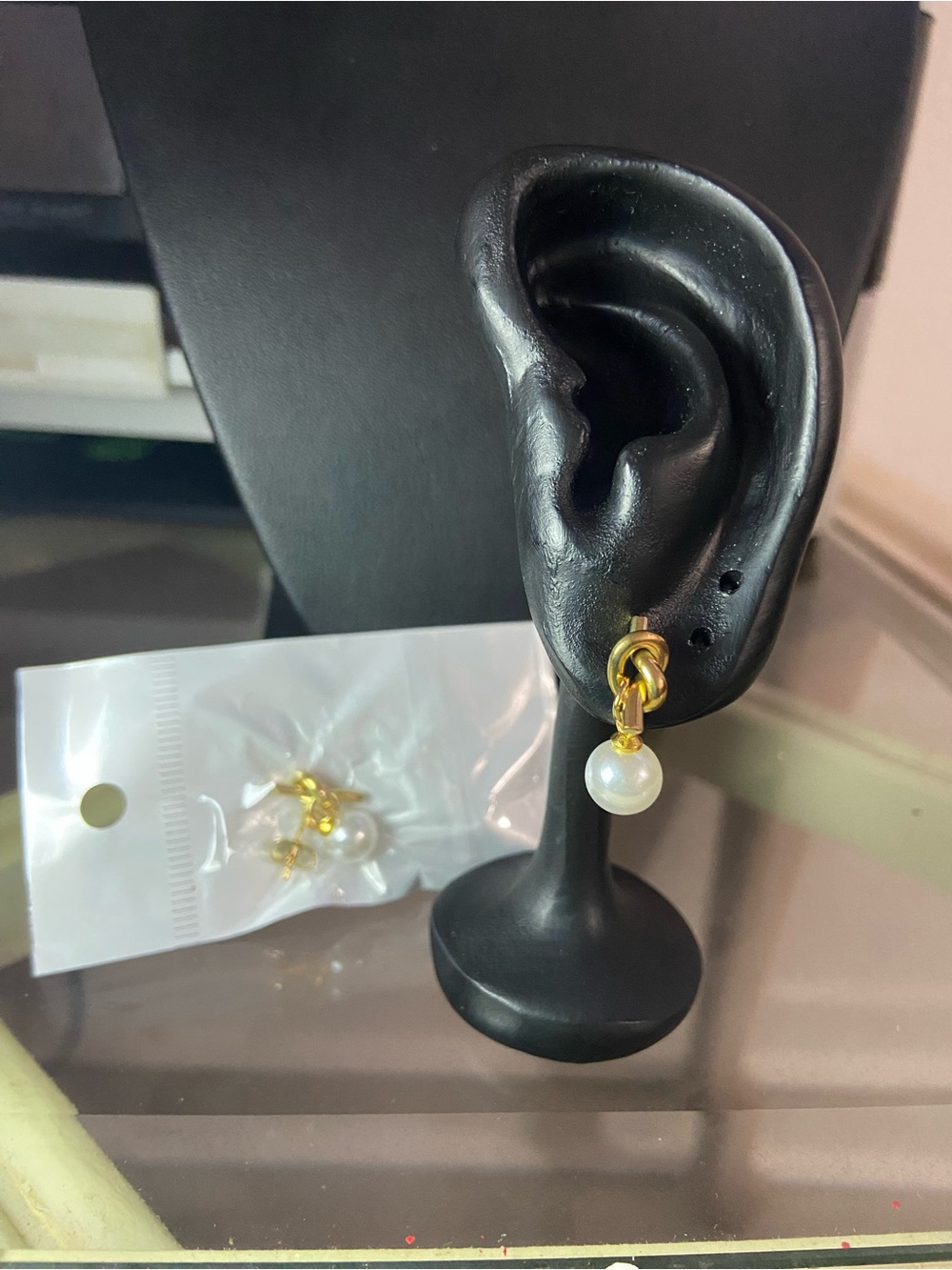 Gold Pearl Drop Earrings - Elegant Women's Jewelry